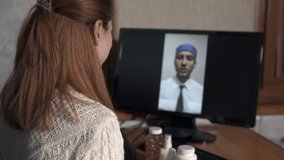 A young girl fell ill at home using a computer to talk to her healthcare provider via a video conferencing application.