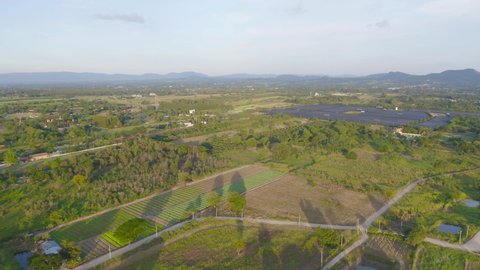 Aerial view of green Mountain hill. Nature landscape background in Khao Yai, Nakhon Ratchasima, Thailand.