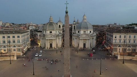 An unseen image of the Trident of Rome.
Aerial shot of PIazza del Popolo, Via del Babuino, Via del Corso and Via di Ripetta forming the famous Trident of Rome