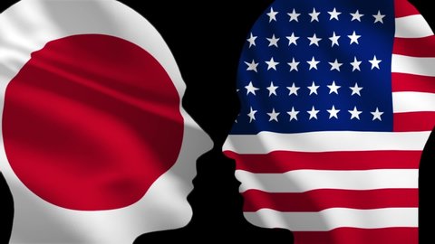 Japan And The United States Of America, Animation For News And Historical Chronicle