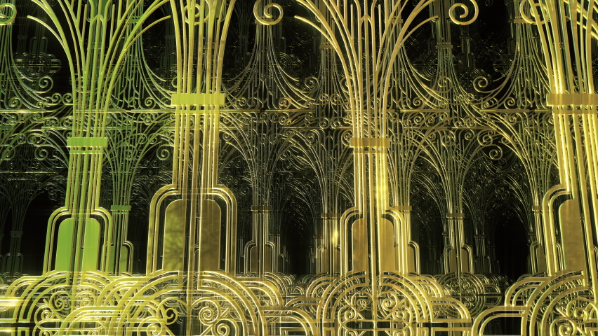 Art Deco Style Columns Wall is motion footage for festival films and cinematic in celebrate scene. Also good background for scene and titles, logos.