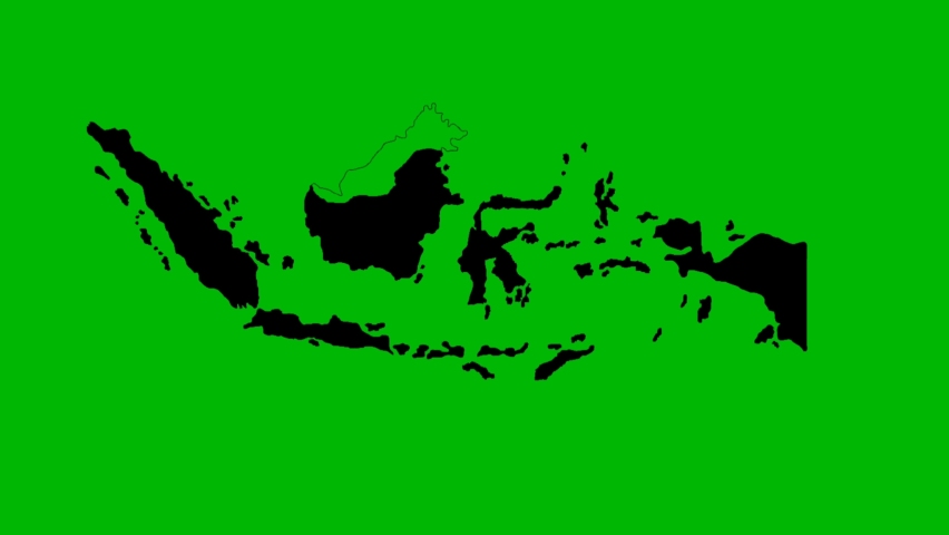 green screen map indonesia moving silhouette Stock Footage Video (100% ...