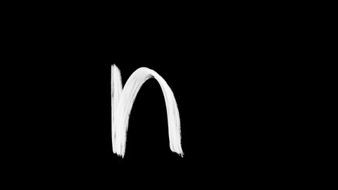 Handmade Sketch Alphabet Letter  n Animation with brush