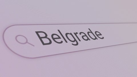 Belgrade Search Bar Close Up Single Line Typing Text Box Layout Web Database Browser Engine Concept.