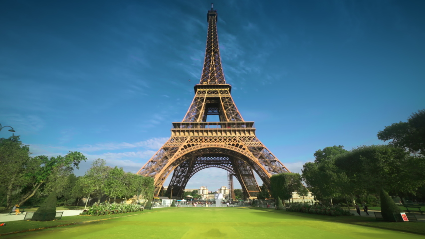 hyper lapse, Eiffel tower, Paris. France Royalty-Free Stock Footage #1064049445