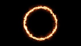 Flame circle isolated on black background