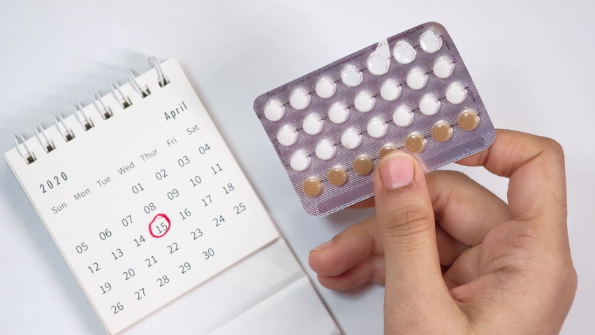 Women hand golding birth control pills close up  | Shutterstock HD Video #1064057017