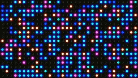 Blinking lights abstract motion graphics background, randomly pulsating colorful dots,  4K looped video animation design.