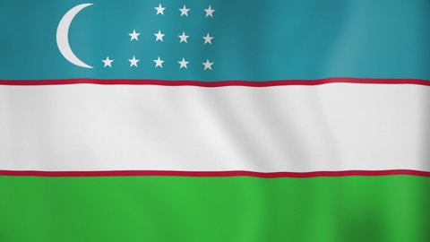 Uzbekistan animated flag. Seamless loop. 4K