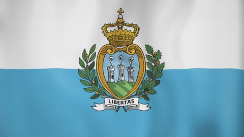 San Marino animated flag. Seamless loop. 4K