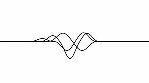 line art abstract black curve line heartbeat sign on white background, concept for hill mountain wave.