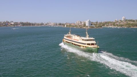 AUSTRALIA, SYDNEY - DECEMBER 10, 2020: Sydney's famous Queenscliff Manly Ferry takes one of its last trips before it is replaced in the new year.