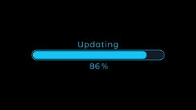 Futuristic Updating Progress Bar 0-100 Animation on Black Background 4K - Powered by Shutterstock - Get 15% off with code: PIKWIZARD15