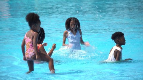 Children Swim Pool Garden Stock Photo 456211954 