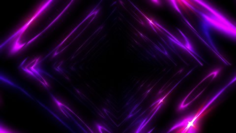 Abstract background flight through neon light wormhole subspace tunnel loop