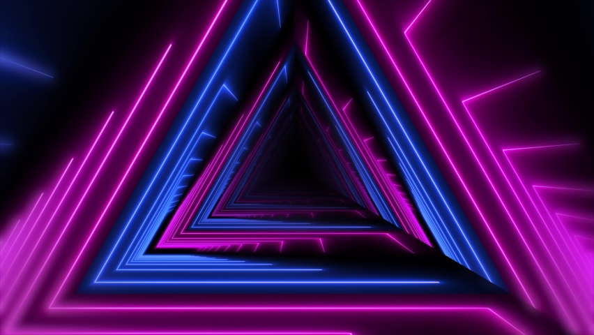 Abstract Background Flight Through Neon Light Stock Footage Video (100% ...