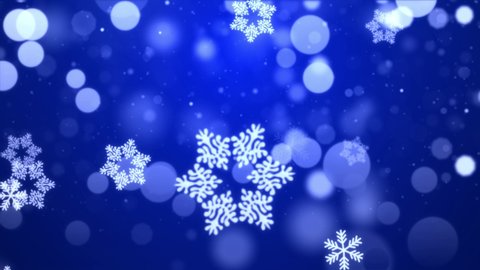 Blue bokeh glittering, Particles Snowflakes Snow and shine lights Christmas loop background motion graphics animation thanksgiving, Holiday, winter, New Year, snowflake, snow, festive, snow flakes,