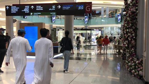Dubai, United Arab Emirates, December 2020-People shopping in Dubai Mall 