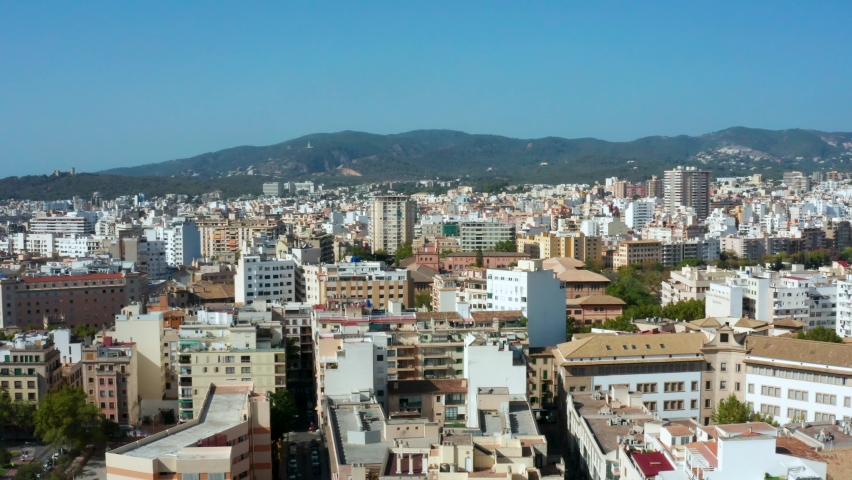 Aerial shot of beautiful Palma in Spain