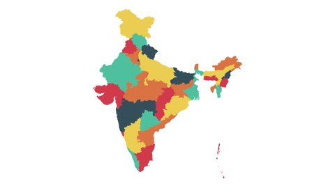 Colorful India Political Map Clearly Labeled Stock Vector (Royalty Free ...