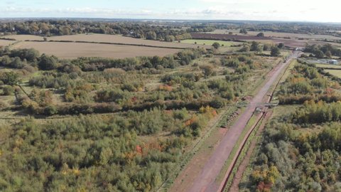 Train Coventry Kenilworth HS2 Ground Works Aerial Landscape View D Log