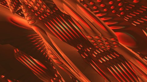 Abstract video screen saver moving volumetric red background computer render
