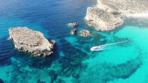 Comino Islands From Above Drone Photography Blue Lagoon