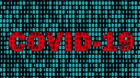 Binary code on computer screen with red inscription COVID-19 in the middle.concept of data COVID-19. - Powered by Shutterstock - Get 15% off with code: PIKWIZARD15