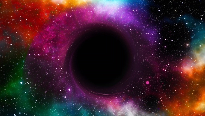 Supermassive black hole rotation Loop with twinkle stars - 4K Rotating black hole, Spiral Galaxy, Deep Space Exploration, Rotating black hole on Space Background 4K 3D abstract animation. wormhole Royalty-Free Stock Footage #1064243590