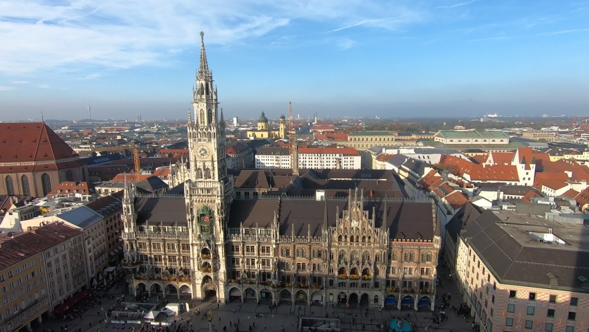 Marienplatz square and Munich city hall in Munich, Germany.