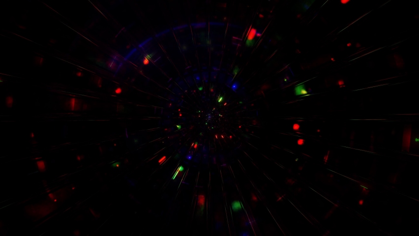Glowing neon particles dark space 3d illustration vj loop