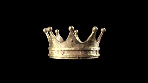 3d Crown with Gold Texture Details. Seamless Looped in 4k. Alpha Channel included.
