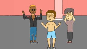 animated video of a group of people dancing at a bar
