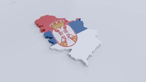 Serbian map with Serbian flag
