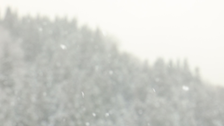 Snowflakes in japan winter mountain with blurred background. | Shutterstock HD Video #1064331355