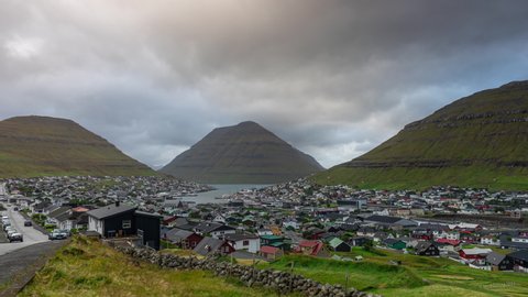 Time Lapse clip from Klaksvik, the second largest city on the Faroe Islands with Kunoy Island behind