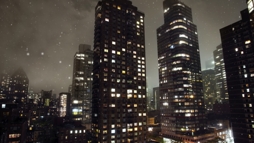 New York City buildings in winter