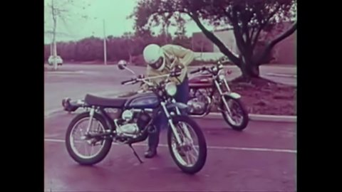 CIRCA 1974 - Where the ignition switch and lights are on a Kawasaki motorcycle.