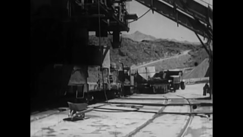 Circa 1940s Concrete Transported Mixing Plant Stock Footage Video (100% ...