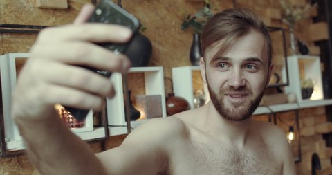 Naked man in kitchen Stock Video Footage - 4K and HD Video Clips