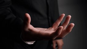 Businessman holds 3D city model showing augmented reality technology . Futuristic urban hologram screen in concept of virtual internet of things and global network connection . - Powered by Shutterstock - Get 15% off with code: PIKWIZARD15