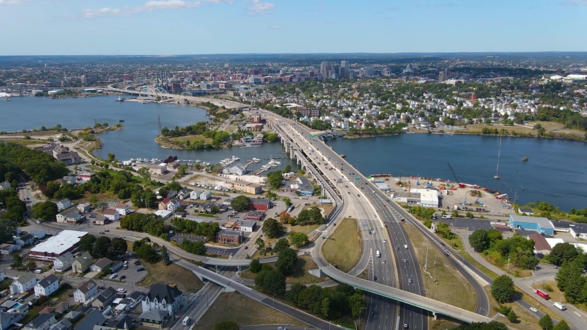 East Providence landscape and river in Rhode Island image - Free stock ...