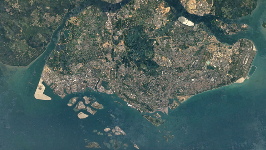 Time lapse urban growth Singapore, from satellite between 1984 and 2018. Data: NASA