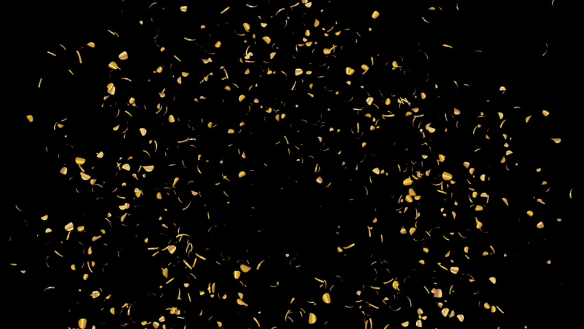 Gold Confetti Explosions With QuickTime Alpha Channel Prores 4444. | Shutterstock HD Video #1064404777
