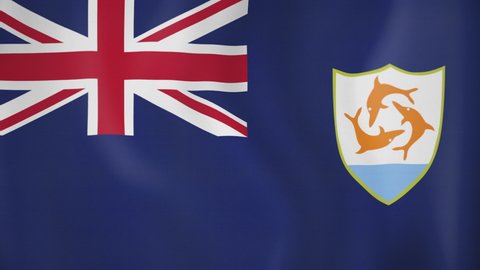 Anguilla animated flag. Seamless loop. 4K
