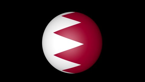 The rotating globe national flag of the Bahrain 