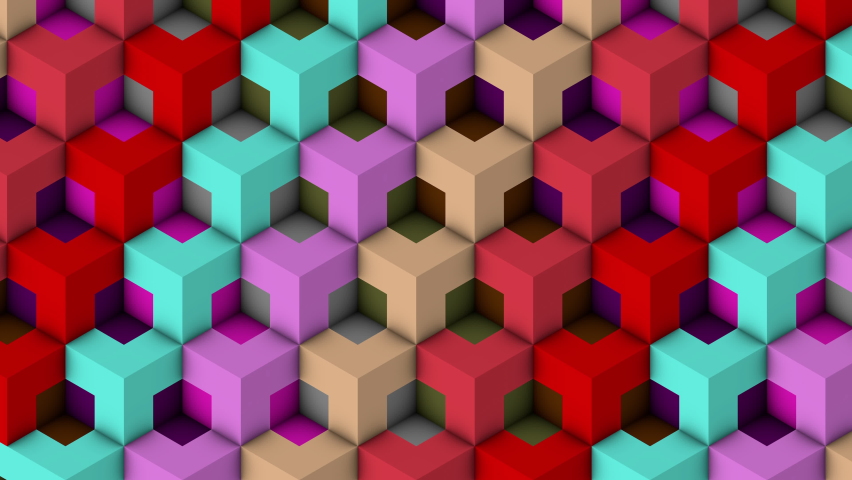 Isometric Patterns. Bricks 3D Pattern. Colorful 3d Patterns.