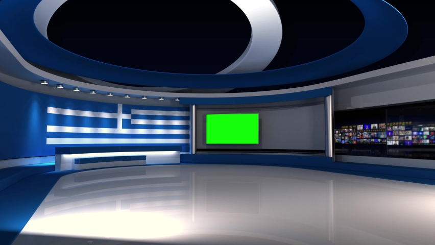 news tv studio set - virtual Stock Footage Video (100% Royalty-free ...