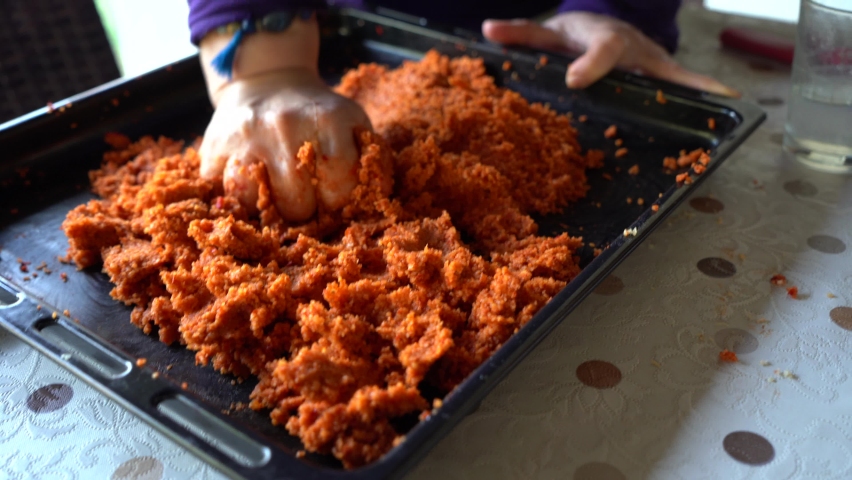 traditional Turkish appetizer kisir or bulgur salad
