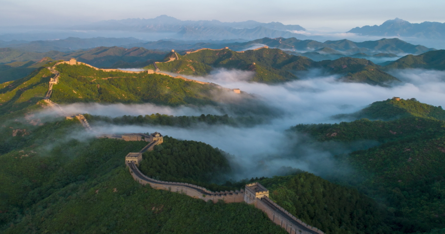 Aerial View of Great Wall of China